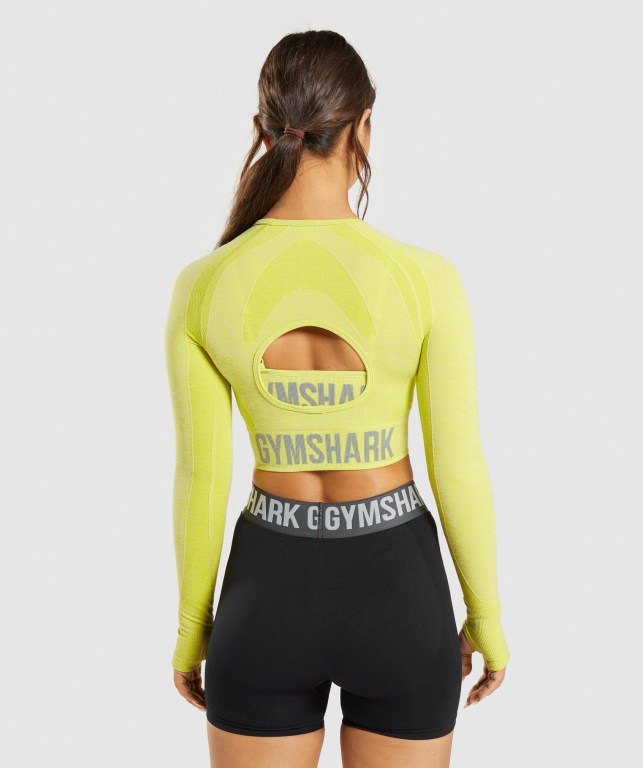 Gymshark Flex Sports Crop Top Gul | 8ZMik4elzZL