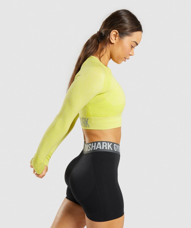 Gymshark Flex Sports Crop Top Gul | 8ZMik4elzZL