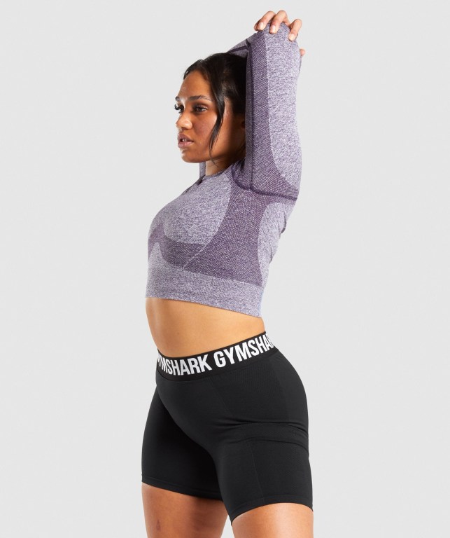 Gymshark Flex Sports Crop Top Lilla | NSqT3Yiz7g6