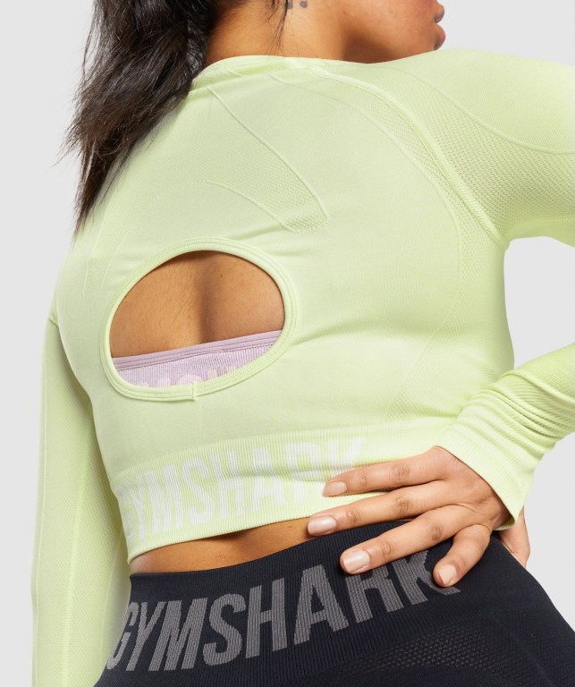 Gymshark Flex Sports Crop Top Lyse Grønn | UANSpHhA217