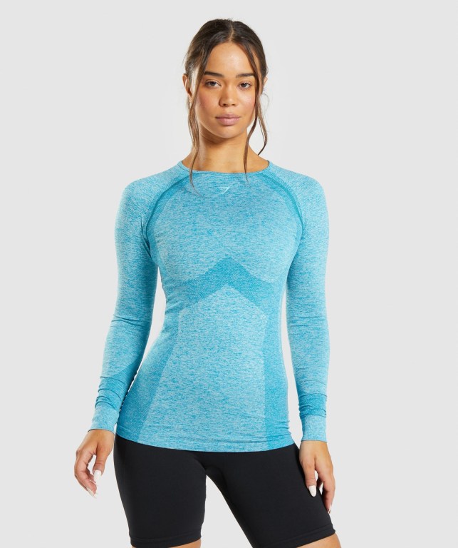 Gymshark Flex Top Blå | 1DiuTBrTfJM