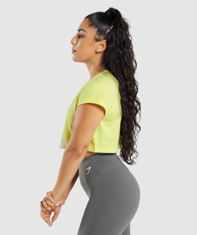 Gymshark Fraction Crop Top Grønn | gl1C88B8fQB