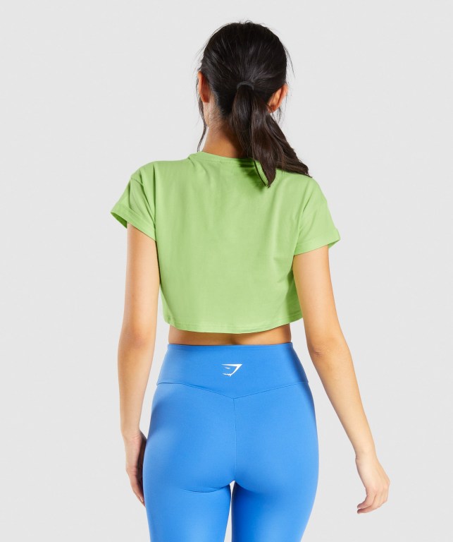 Gymshark Fraction Crop Top Grønn | hIJaeTbSGRH