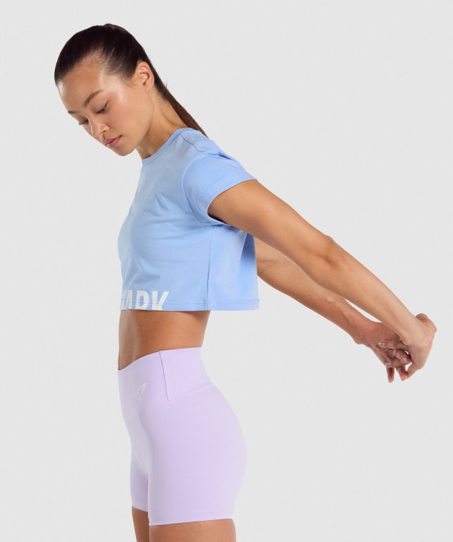 Gymshark Fraction Crop Top Lyse Blå | 96oJ6Elvade