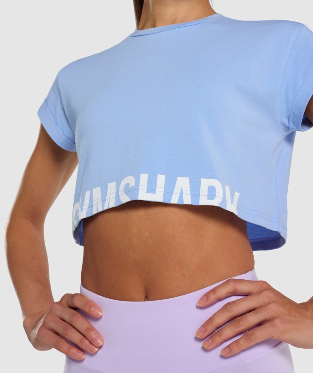 Gymshark Fraction Crop Top Lyse Blå | 96oJ6Elvade