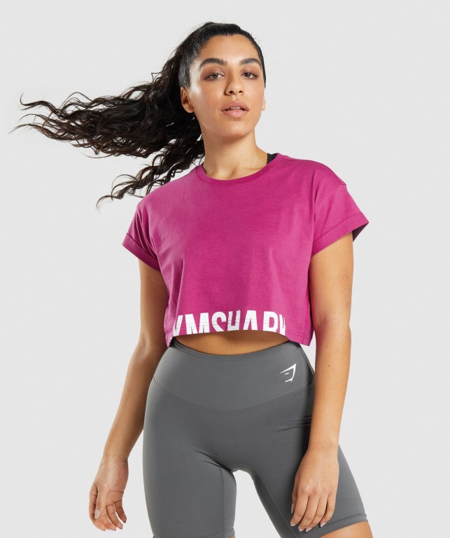 Gymshark Fraction Crop Top Rosa | 9jn7LbhEiMY