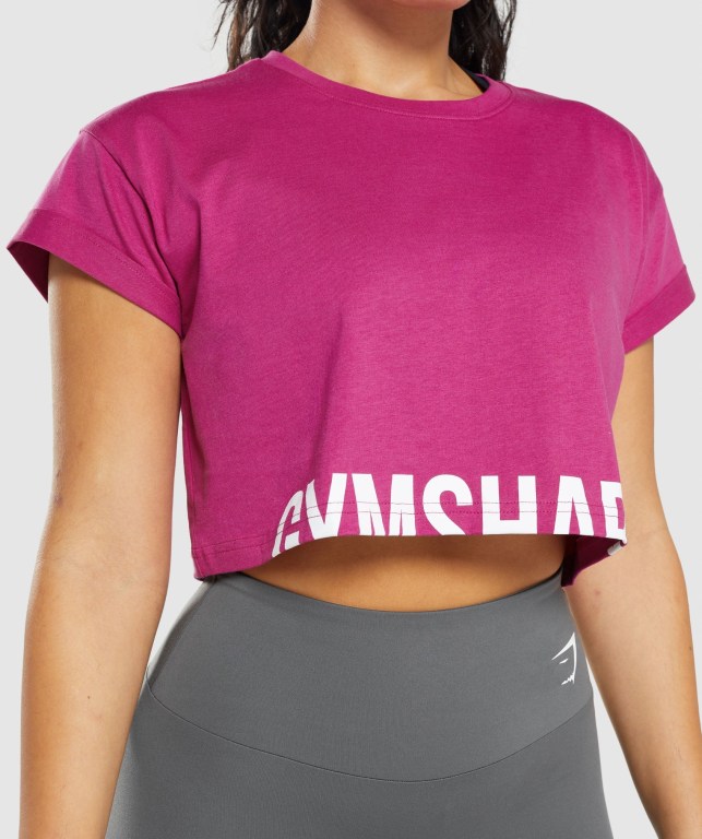 Gymshark Fraction Crop Top Rosa | Cppf3tEfqEG