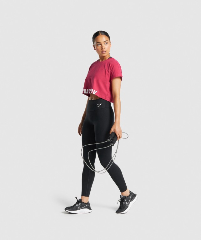 Gymshark Fraction Crop Top Rosa | fwWjemaiwsO