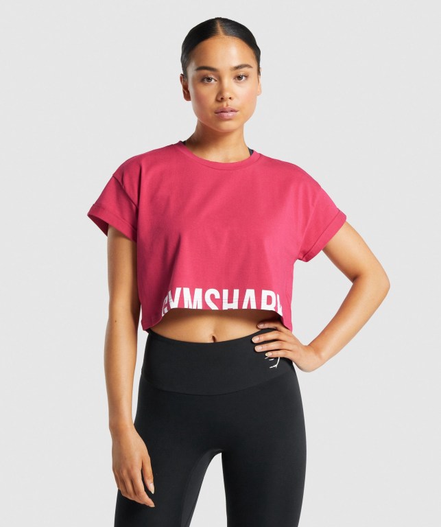 Gymshark Fraction Crop Top Rosa | fwWjemaiwsO