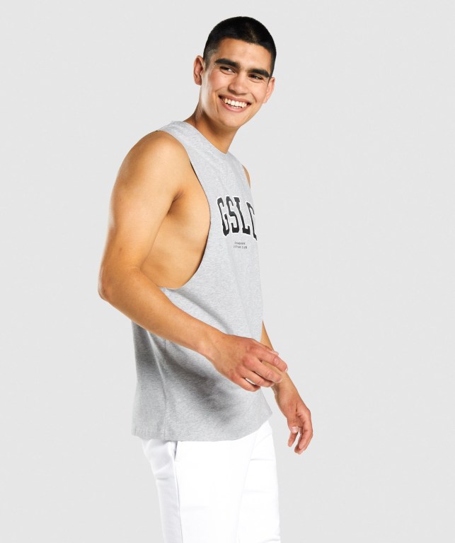 Gymshark GSLC Collegiate Drop Arm Lyse Grå | 6mS8x739j12