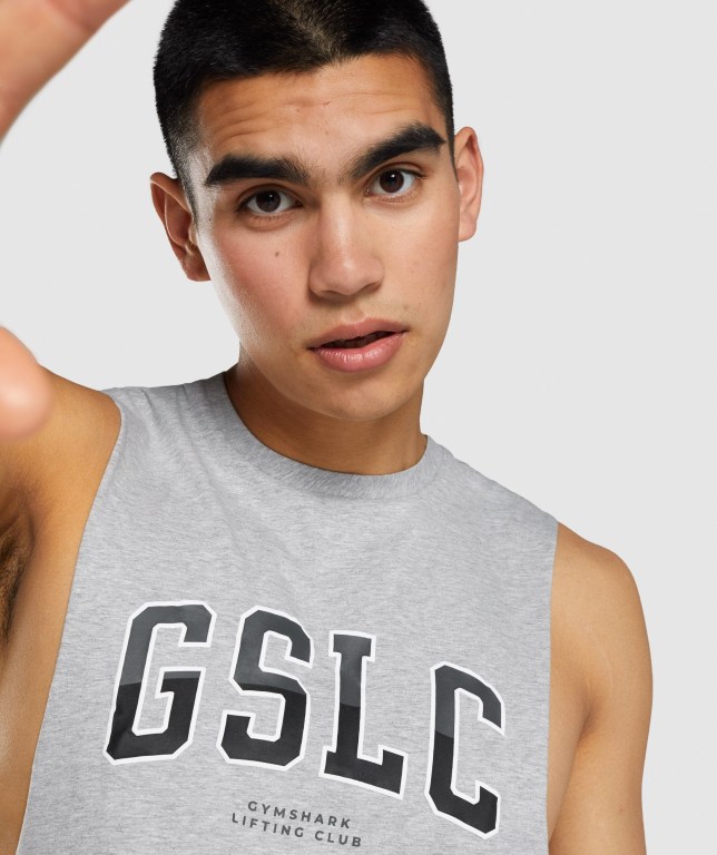 Gymshark GSLC Collegiate Drop Arm Lyse Grå | 6mS8x739j12