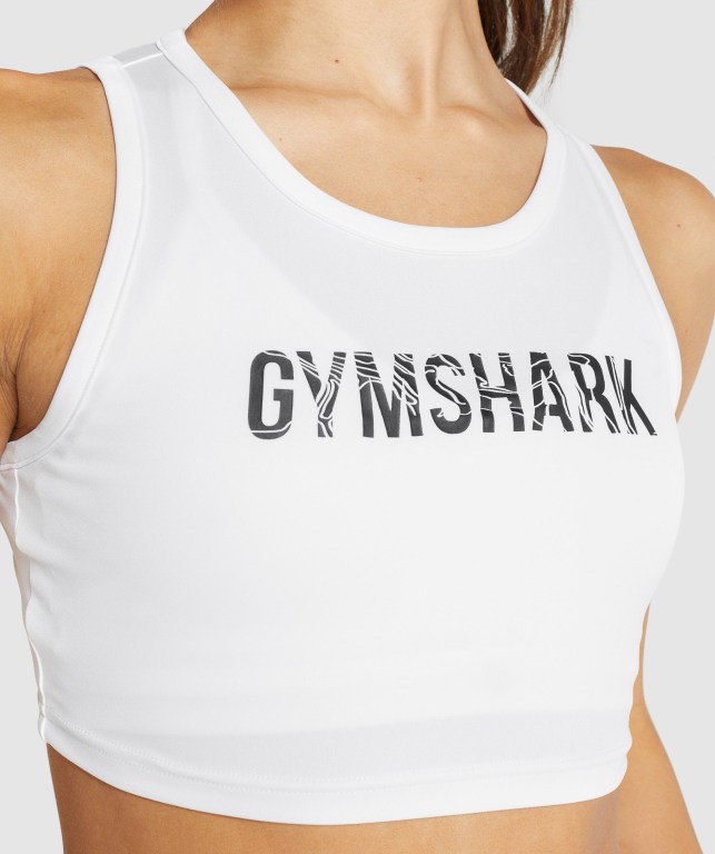 Gymshark GS Power Crop Top Hvite | ZuiglsBteY5