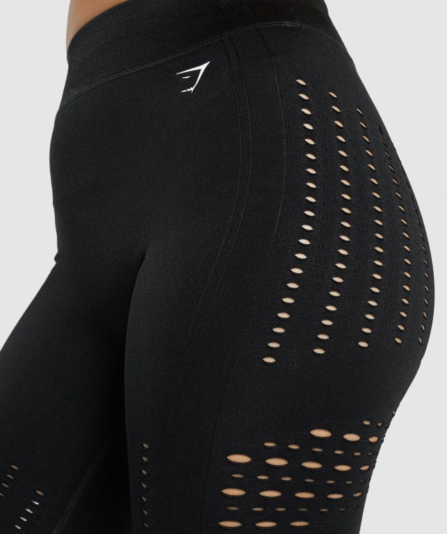 Gymshark Glow Seamless Svarte | aVoWMkkXWOd