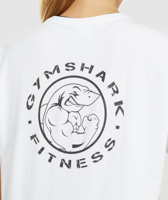 Gymshark Legacy Graphic Hvite | XFTXaV5N8Z8