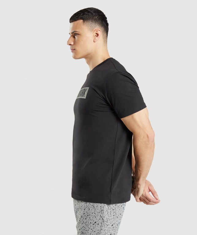 Gymshark Micro Print Block Infill Svarte | BfAIOsiKz7Q