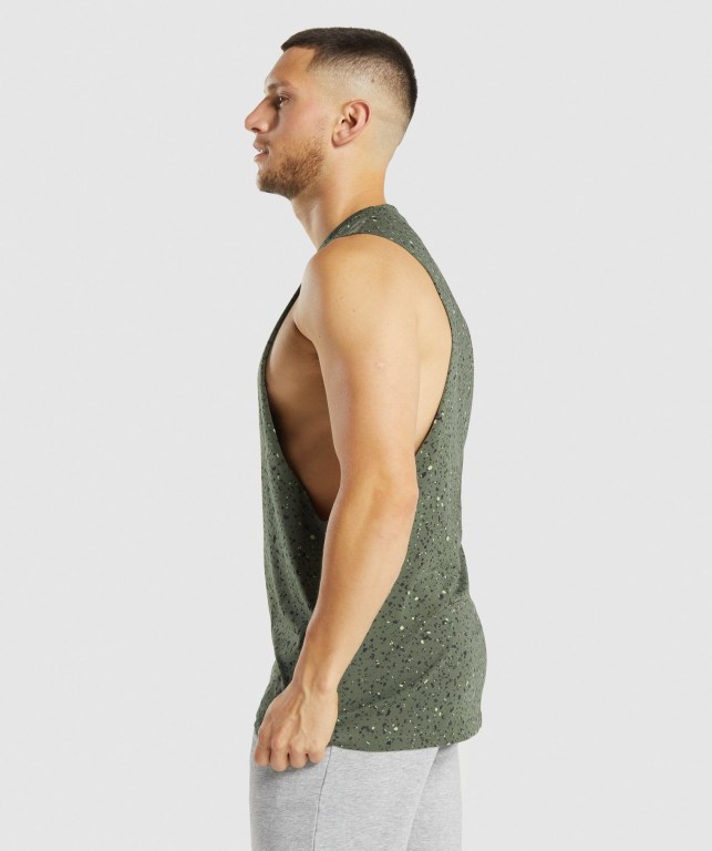 Gymshark Micro Print Drop Arm Grønn | 9wHMrDubyKG