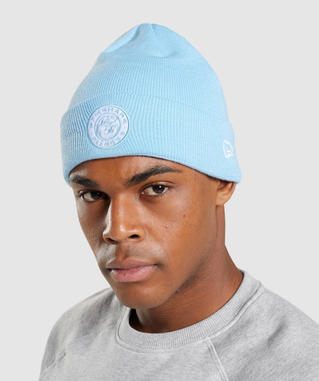 Gymshark New Era Legacy Cuff Knit Blå | LD3MzL8CBoH