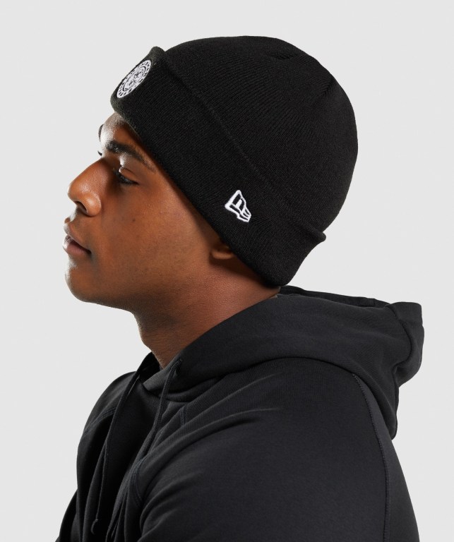 Gymshark New Era Legacy Cuff Knit Svarte | phn28wC2cAa