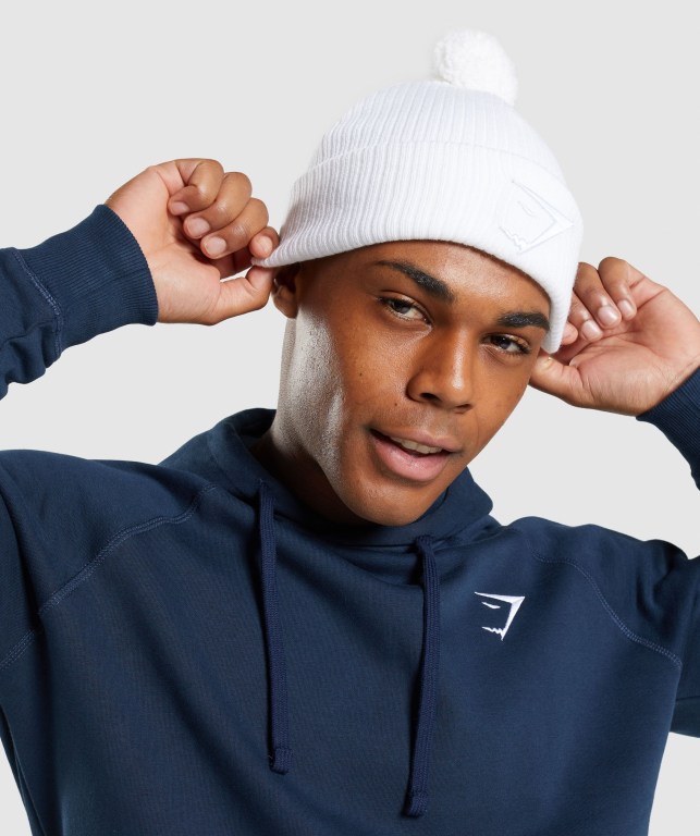 Gymshark New Era Mini Pom Hvite | JLM8Zj1puPR