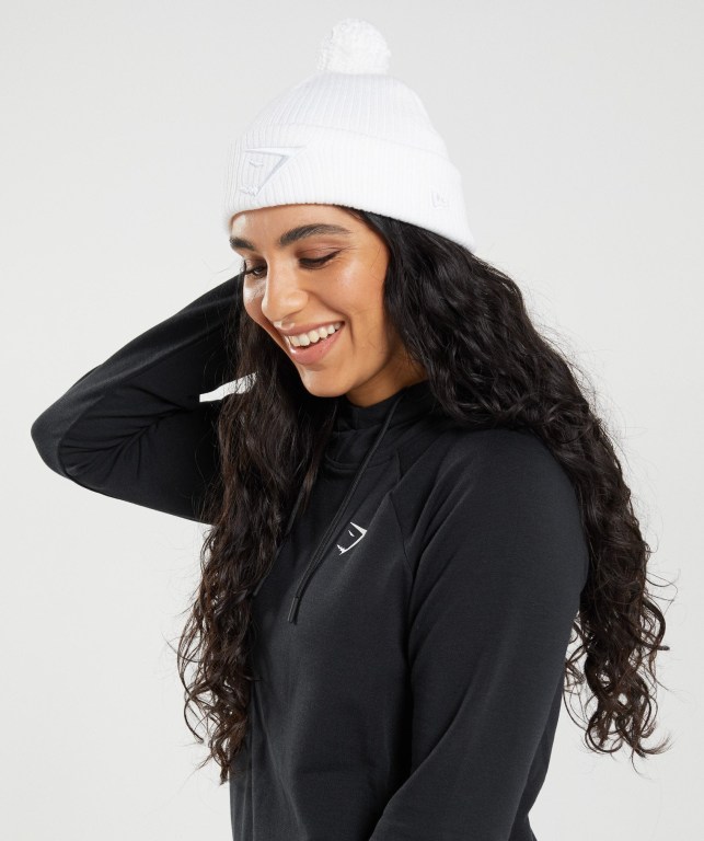 Gymshark New Era Mini Pom Hvite | JLM8Zj1puPR