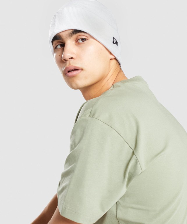 Gymshark New Era Sharkhead Cuff Knit Hvite | K92utUgjiEf