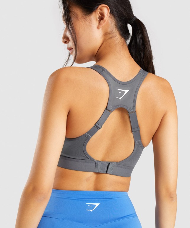 Gymshark Open Back Trenings Sports Bra Grå | pWJ54KRAKpJ