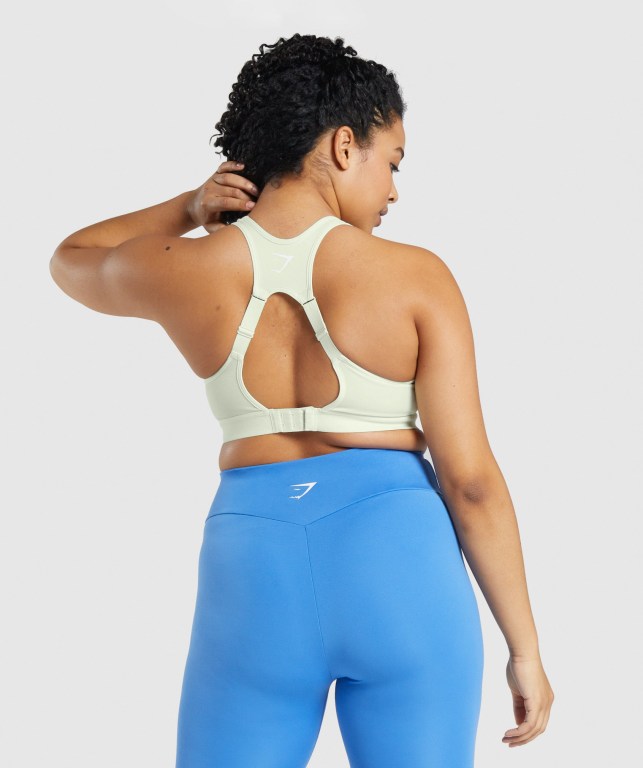 Gymshark Open Back Trenings Sports Bra Lyse Grønn | uc2wpqYXRY1