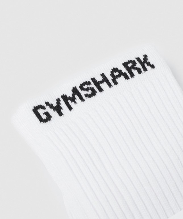 Gymshark Premium Logo 1pk Hvite | NoIRXtTczqX