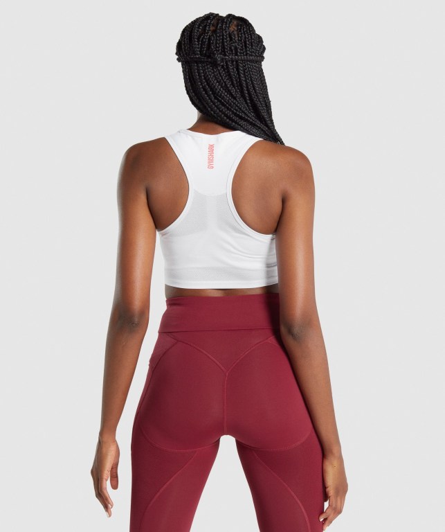 Gymshark Pulse Crop Hvite | 3OaSGN7cruz