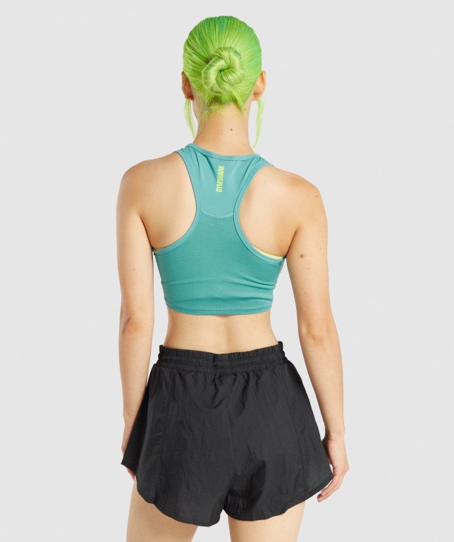 Gymshark Pulse Crop Turkis | 8glrlhnNaql