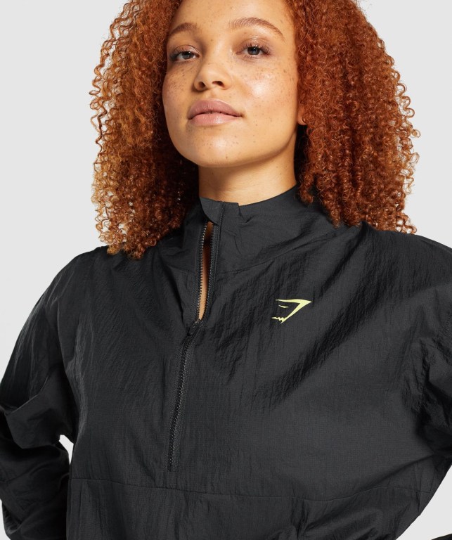 Gymshark Pulse Woven Jacket Svarte | OwYszWDrgfk