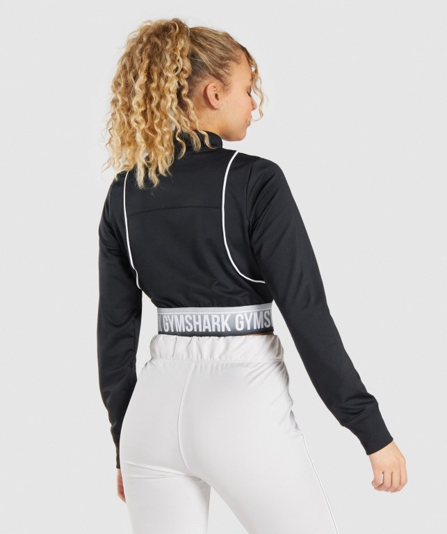 Gymshark Recess Track Top Svarte | RACTpRrt698