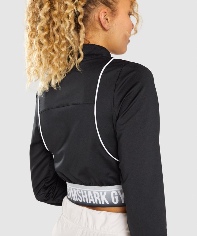 Gymshark Recess Track Top Svarte | RACTpRrt698