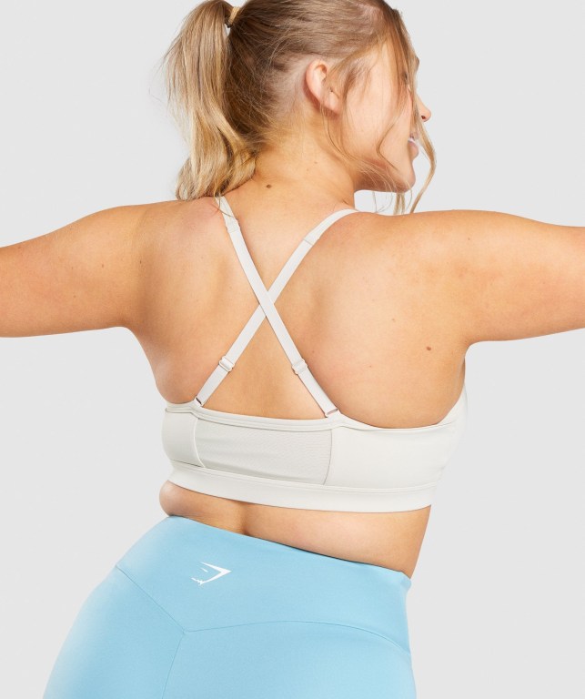 Gymshark Ruched Trenings Sports Bra Grå | LR66lVyCPq4