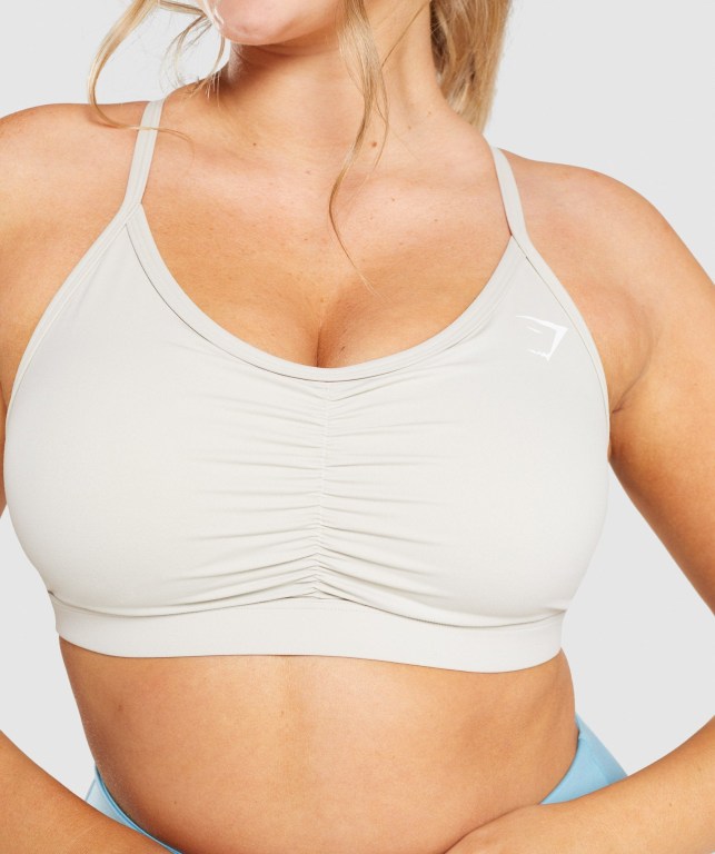 Gymshark Ruched Trenings Sports Bra Grå | LR66lVyCPq4