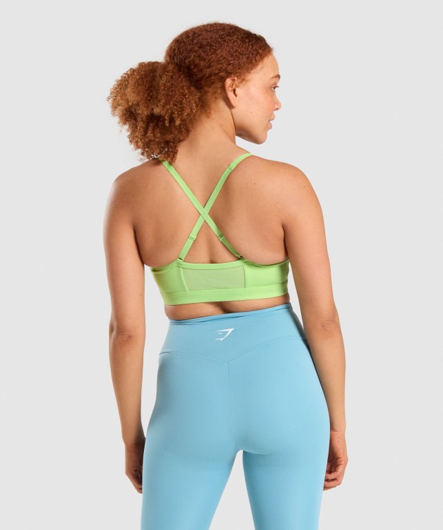 Gymshark Ruched Trenings Sports Bra Grønn | iz7tPvicDDR