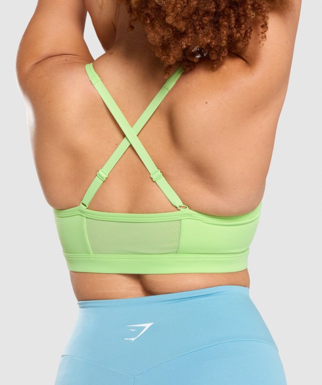 Gymshark Ruched Trenings Sports Bra Grønn | iz7tPvicDDR