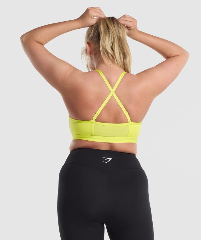 Gymshark Ruched Trenings Sports Bra Gul | G2hrLntaRfS