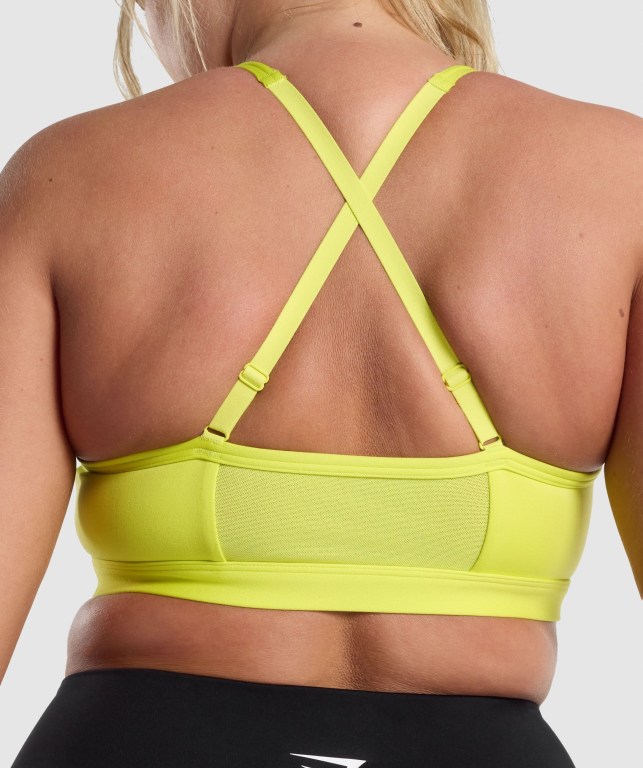 Gymshark Ruched Trenings Sports Bra Gul | G2hrLntaRfS