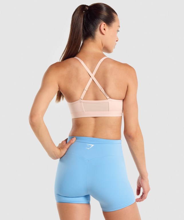 Gymshark Ruched Trenings Sports Bra Lyse Rosa | o1TyCL8Ef8u