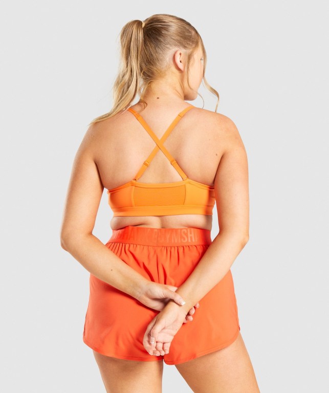 Gymshark Ruched Trenings Sports Bra Oransje | NdSBLNnWAaI