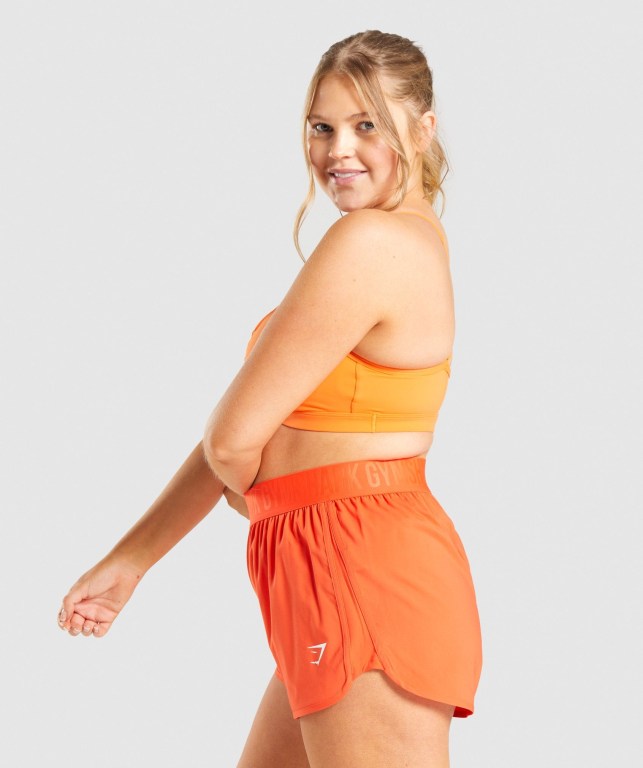 Gymshark Ruched Trenings Sports Bra Oransje | NdSBLNnWAaI