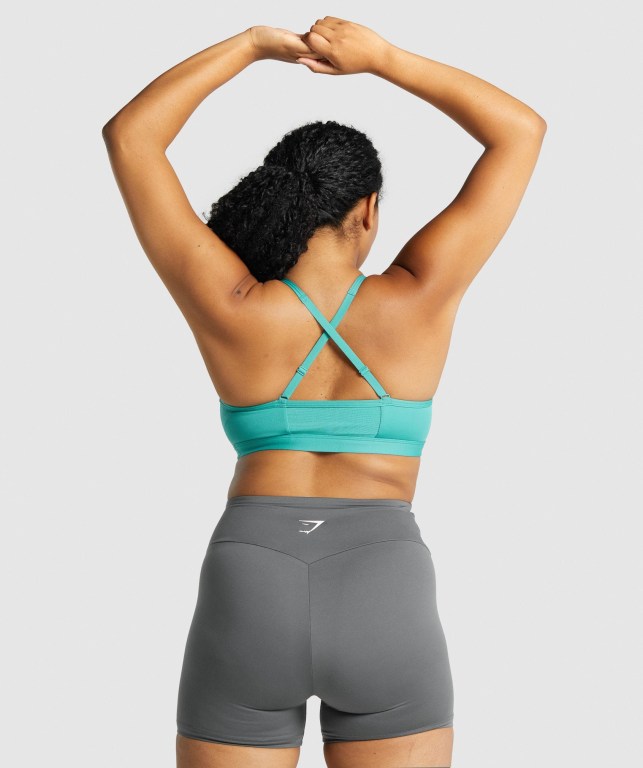 Gymshark Ruched Trenings Sports Bra Turkis | 5k55odjBjYU