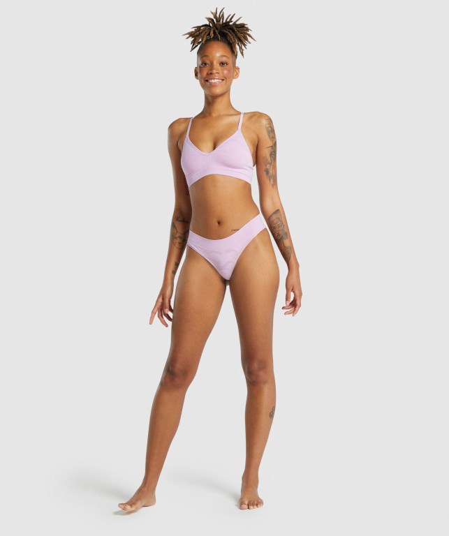 Gymshark Seamless Low Neck Bralette Lyse Rosa | 7ZHlRMtYOQl