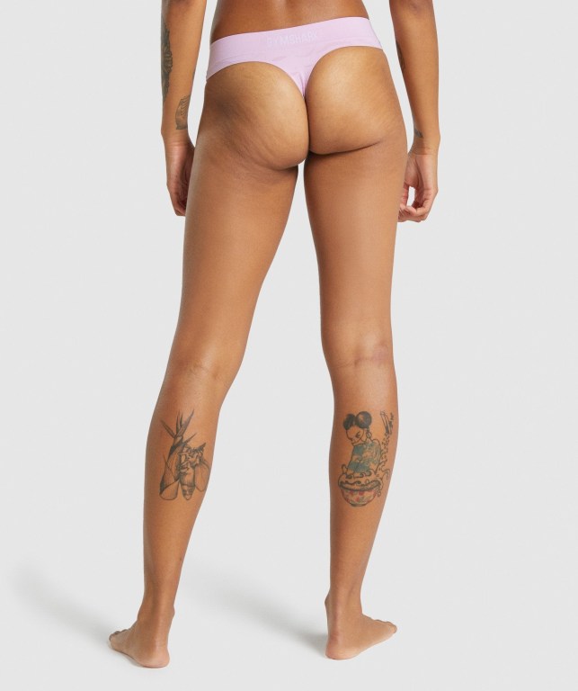 Gymshark Seamless Low Rise Thong Lyse Rosa | WXclFMSWn27