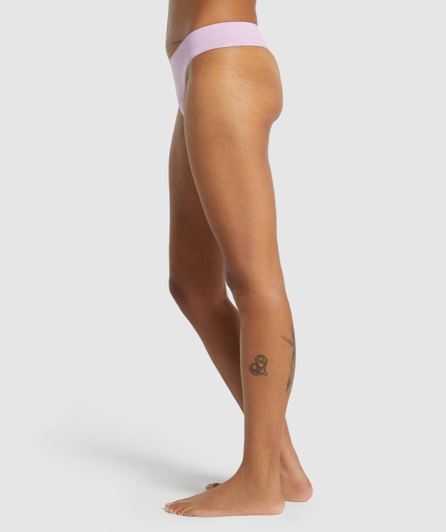 Gymshark Seamless Low Rise Thong Lyse Rosa | WXclFMSWn27