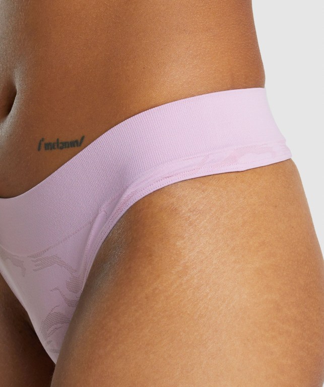 Gymshark Seamless Low Rise Thong Lyse Rosa | WXclFMSWn27