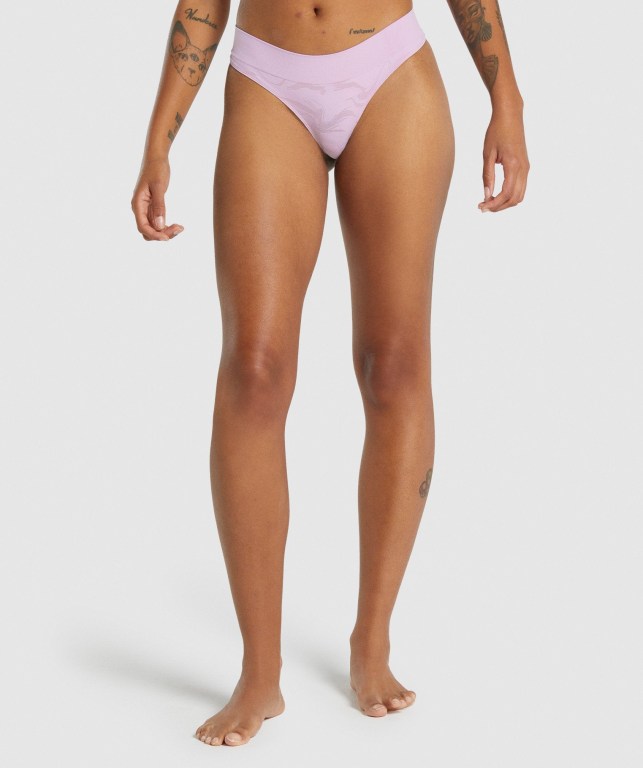 Gymshark Seamless Low Rise Thong Lyse Rosa | WXclFMSWn27