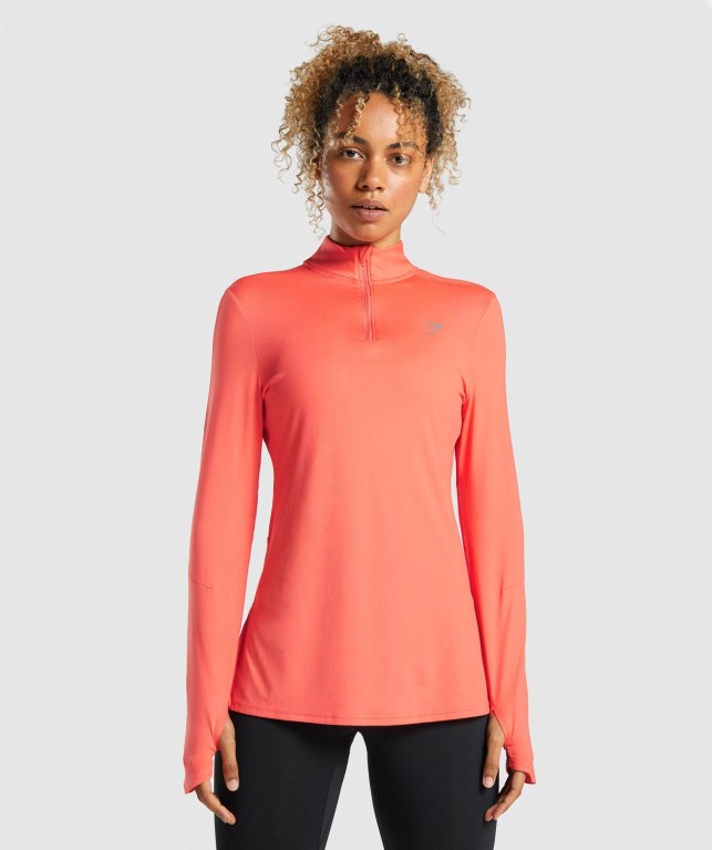 Gymshark Speed Zip-Up Oransje | ZlyFjKCglqH