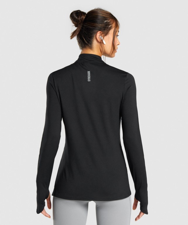 Gymshark Speed Zip-Up Svarte | LRdQnl8Qf4g